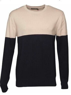 French Connection Two-Tone Sweater in Black and Stone